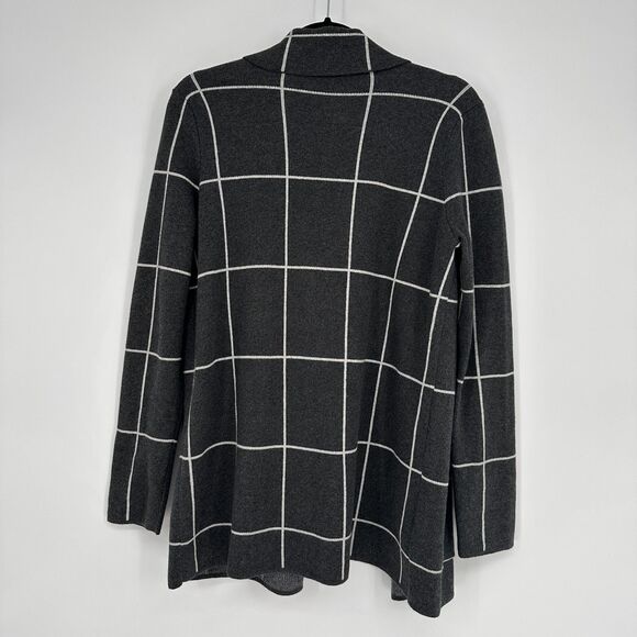 Loft Womens Open Front Cardigan Sweater Size S Gray Career Office Preppy Pockets - Picture 2 of 5